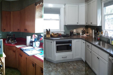Transitional home design photo in Denver