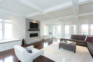 Example of a minimalist living room design in Vancouver