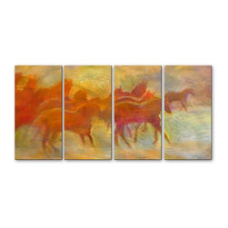 Mustang Runners Steel Wall Art - Paintings