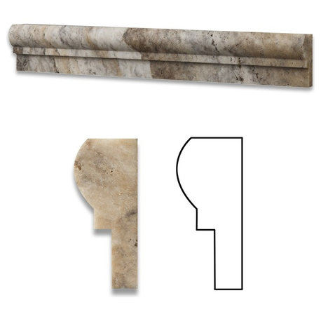 Philadelphia Travertine Honed OG-1 Chair Rail Molding Trim