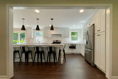Example of a trendy kitchen design in New York