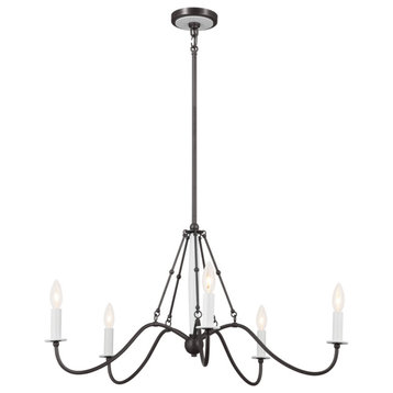 Freesia 5-Light Transitional Chandelier in Anvil Iron