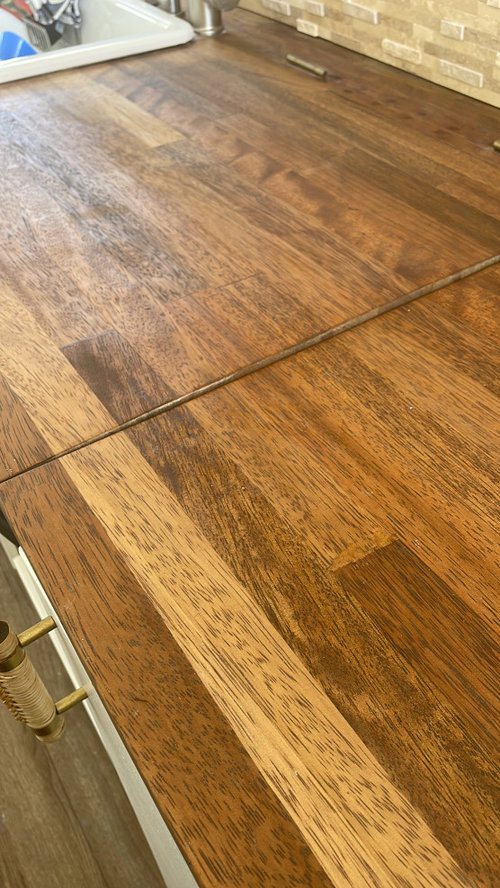 A part of my butcher block countertop warped