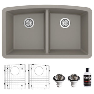 Karran USA QU-710-PK1 Quartz QU 32" Undermount Double Basin - Concrete