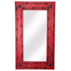 Old Ranch Rustic Mirror, Red