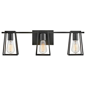 Hinkley Filmore 24" Three Light Bath Vanity Fixture, Black