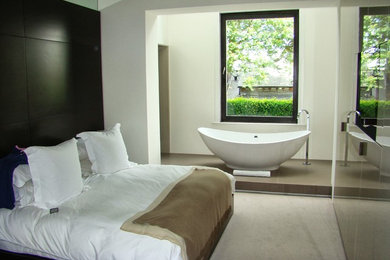 Inspiration for a contemporary bedroom in London.