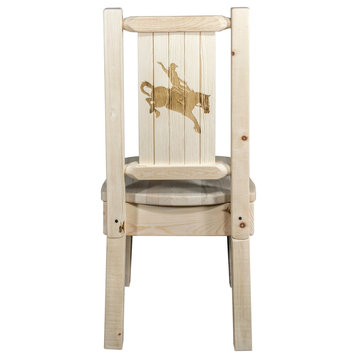Homestead Collection Side Chair, Bronc Design, Ready to Finish