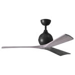 Matthews Fan - Irene-3, Ceiling Fan, Matte Black Finish/Barnwood Tone Blades, 52" - Cutting a figure like no other, the Irene-3 is rustic, yet strikingly modern with three neatly joined, solid wooden blades. A spherical motor housing complements its minimal profile. Irene-3 is streamline while still appearing warm and natural.