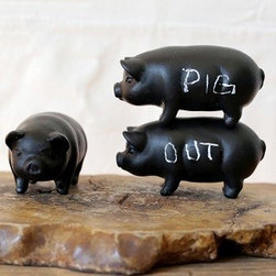 CERAMIC CHALKBOARD PIGS, SET OF 3 - Products
