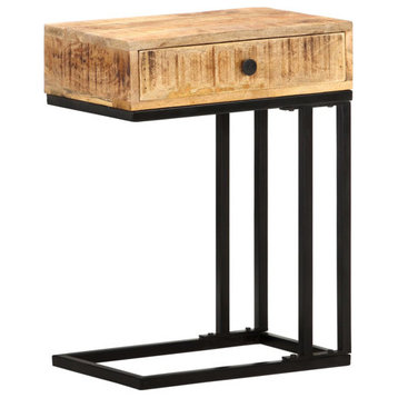 vidaXL Side Table U-Shaped End Table Living Room Coffee Table Solid Wood Mango