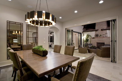 This is an example of a transitional dining room in Orange County.