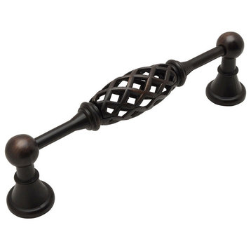 Cosmas 1749-5ORB Oil Rubbed Bronze 5” CTC (128mm) Birdcage Cabinet Pull