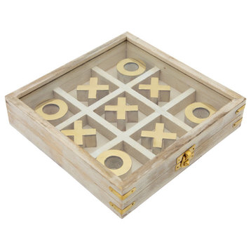 Wood 8x8 Tic Tac Toe, White