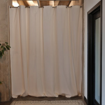 White Tension Rod Room Divider Kit