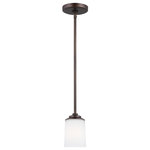 Sea Gull Lighting - Sea Gull Lighting 6130701-710 Kemal - 1 Light Mini Pendant - Wire/Cord Color: Black  CanopyKemal 1 Light Mini P Burnt Sienna Etched/UL: Suitable for damp locations Energy Star Qualified: n/a ADA Certified: n/a  *Number of Lights: Lamp: 1-*Wattage:75w A19 Medium Base bulb(s) *Bulb Included:No *Bulb Type:A19 Medium Base *Finish Type:Burnt Sienna