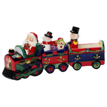 Christmas Train Salt and Pepper Shaker With Box.