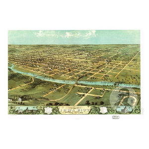 24x36 Vintage Reproduction Historic Map Davenport Iowa Scott County 1888