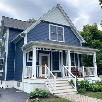 Deep Ocean James Hardie Siding & Front Porch, Arlington Heights, IL