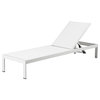 Anodized Aluminum Modern Patio Lounger In White