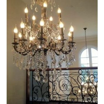 Regal Estate Flemish Brass Finish Crystal Chandelier