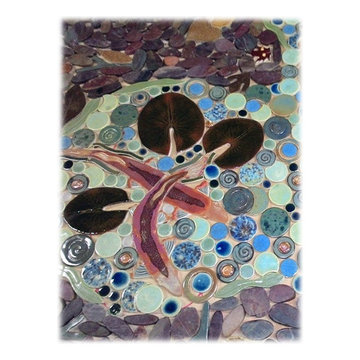 Rock pebble tile design ideas