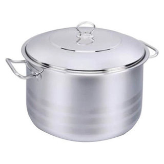 Mauviel M'Cook Ci Stainless Steel Rondeau with Lid, 11 inch