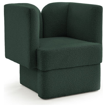 Marcel Boucle Fabric Upholstered Chair, Green