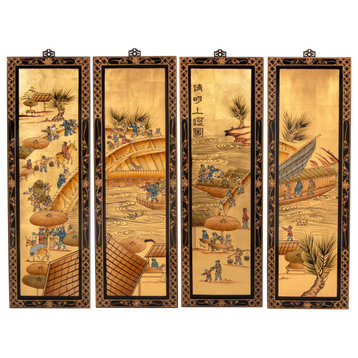 Gold Lacquer Wall Screen Ching Ming
