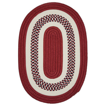 Colonial Mills Flowers Bay FB70 Patriot Red Indoor/Outdoor Area Rug, Oval 8'x11'