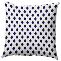 Cop-Ikat Geometric Print Outdoor Pillow, Spring Navy, 18"x18"