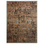 Nourison - Delano Persian Area Rug, Blue, 3'11"x5'11" - A sophisticated overall design of softly figured decorative medallions. In delicately modulated tones of blue and golden beige, a subtly distinctive area rug to impart a feeling of understated elegance to any decor environment. Expertly power-loomed from top quality polypropylene yarns for luxuriously supple texture and years of lasting beauty.
