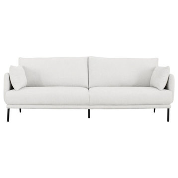 Nadia Modern White Fabric Sofa