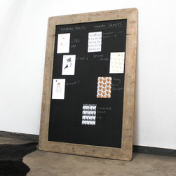 Laura Large Chalkboard with Reclaimed Scaffolding Board Rounded Corner Frame - Noticeboards & Blackboards