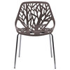 Leisuremod Asbury Plastic Dining Chair With Chome Legs, Taupe