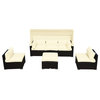 Outdoor Patio Furniture 4-Piece Rattan Resin All-Weather Wicker Sectional Set
