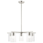 Livex Lighting - Livex Lighting 45475-91 Zurich - Five Light Chandelier - No. of Rods: 3  Canopy IncludedZurich Five Light Ch Brushed Nickel ClearUL: Suitable for damp locations Energy Star Qualified: n/a ADA Certified: n/a  *Number of Lights: Lamp: 5-*Wattage:100w Medium Base bulb(s) *Bulb Included:No *Bulb Type:Medium Base *Finish Type:Brushed Nickel