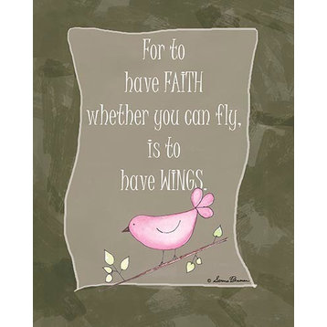 For to have Faith Bird, Ready To Hang Canvas Kid's Wall Decor, 20 X 24