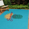 Summer Time Pineapple Tropical Chenille Area Rug