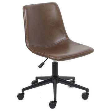 Yafa Mid-Back Faux Leather Task Chair, Brown