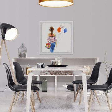 "Balloon Girl" Framed Painting Print