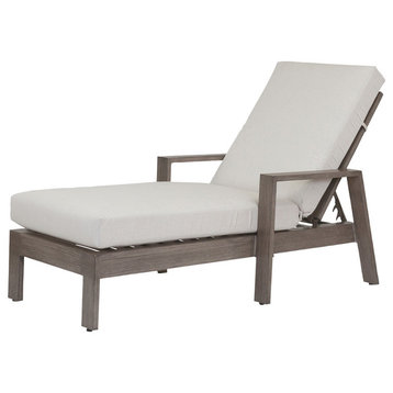 Laguna Chaise Lounge With Cushions, Canvas Flax