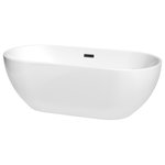 Wyndham Collection - Brooklyn 67" Freestanding White Bathtub, Matte Black Drain and Overflow Trim - Enjoy a little tranquility and comfort in the Brooklyn freestanding bath. The oval, ergonomic design provides a comfortable, relaxing way to enjoy some much-deserved me time as you stretch out and enjoy a deep, relaxing soak. With its graceful curves and classic elegance, this versatile bathtub complements a wide range of tastes and styles. What could be better than luxury and practicality at an amazing price? Manufacturing Model No.: WCOBT200067MBTRIM