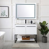 Modern Concrete Grey-Light Bathroom Vanity, Concrete Grey, 48"