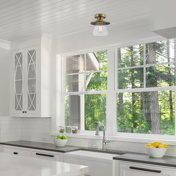 Nate 1-Light Brass Semi-Flush Mount