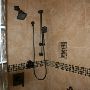 Walk in tile shower