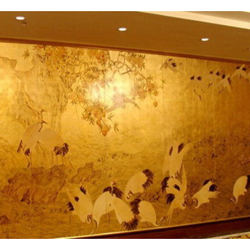 hand painted wallpaper for hotel project