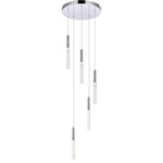 Elegant Lighting - Elegant Lighting 5203D16C Ruelle, 16" 75W 5 LED Pendant, Chrome - Crystal raindrops floating in a crystal cylinder bRuelle 16 Inch 75W 5 Chrome Royal Cut Cle *UL Approved: YES Energy Star Qualified: n/a ADA Certified: n/a  *Number of Lights: 5-*Wattage:15w LED bulb(s) *Bulb Included:No *Bulb Type:LED *Finish Type:Chrome