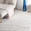 Soft and Plush Cloudy Solid Shag Rug, Snow White, 4'x6'