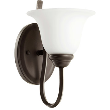 Spencer 1-Light Wall Mount, Oiled Bronze With Satin Opal